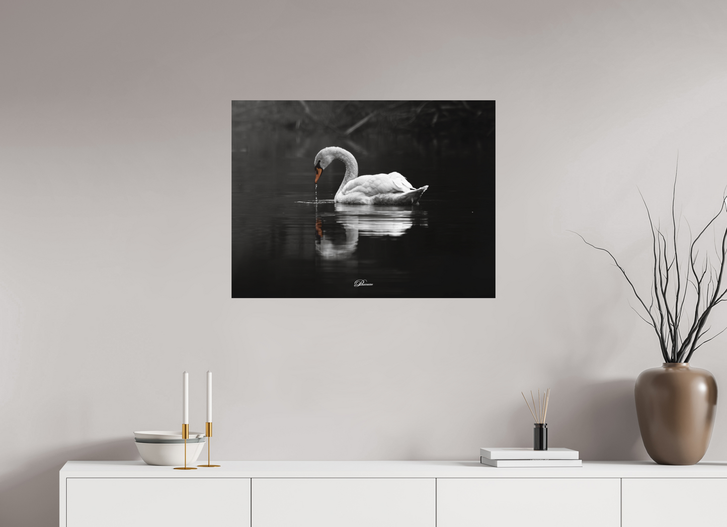 80 x 60 cm, Aluminum Mute swan