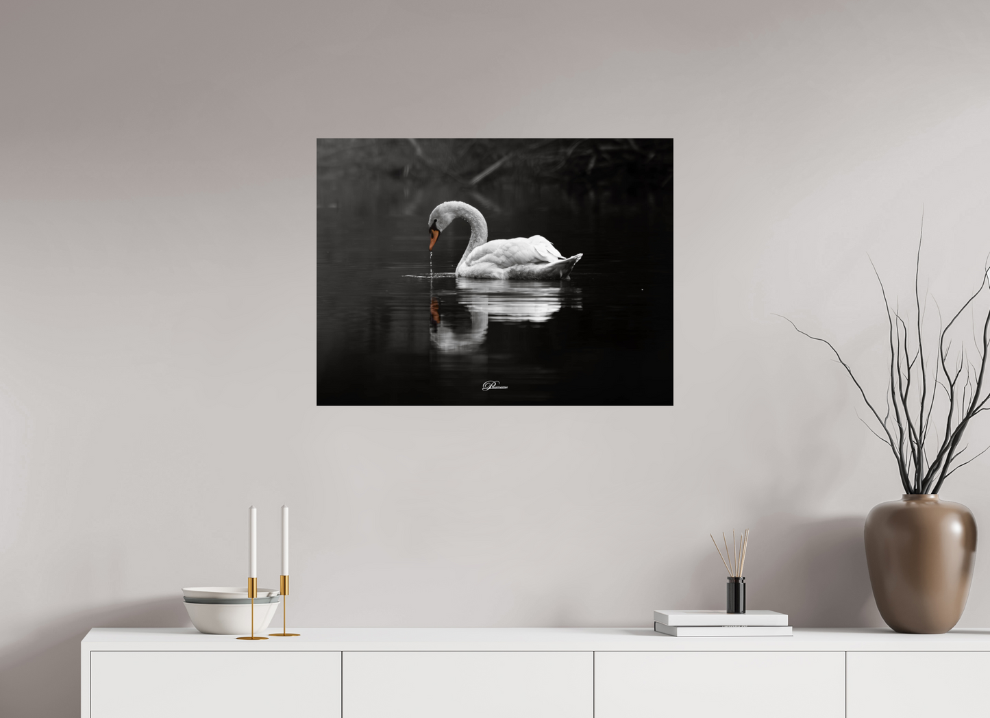 80 x 60 cm, Standard print Mute swan