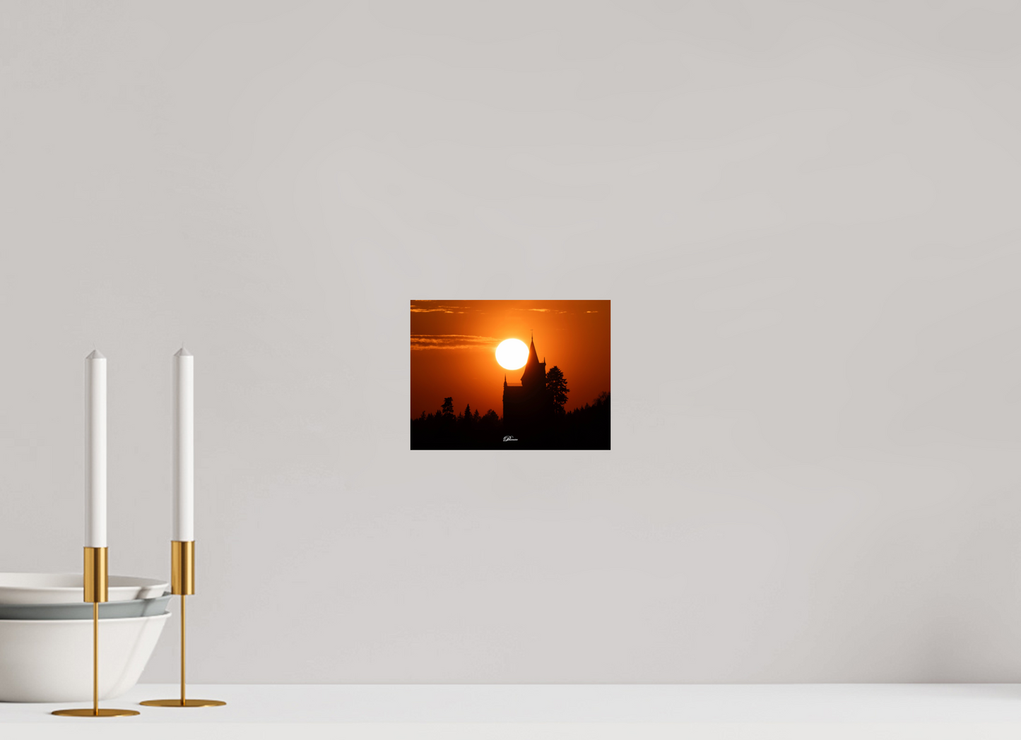 20 x 15 cm, Standard print The castle of Kappelrodeck during sunset
