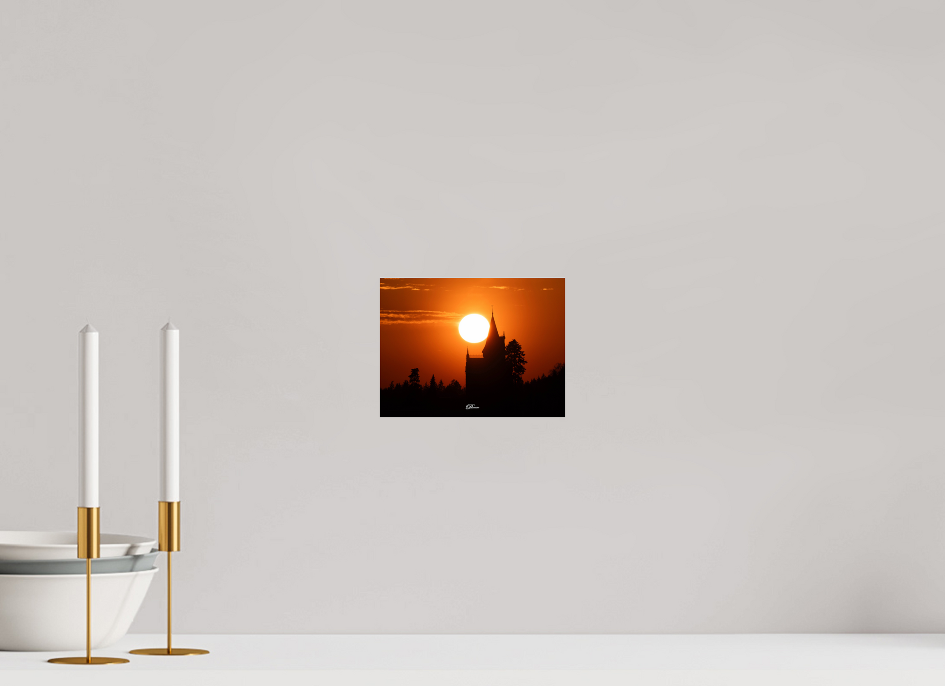 20 x 15 cm, Standard print The castle of Kappelrodeck during sunset