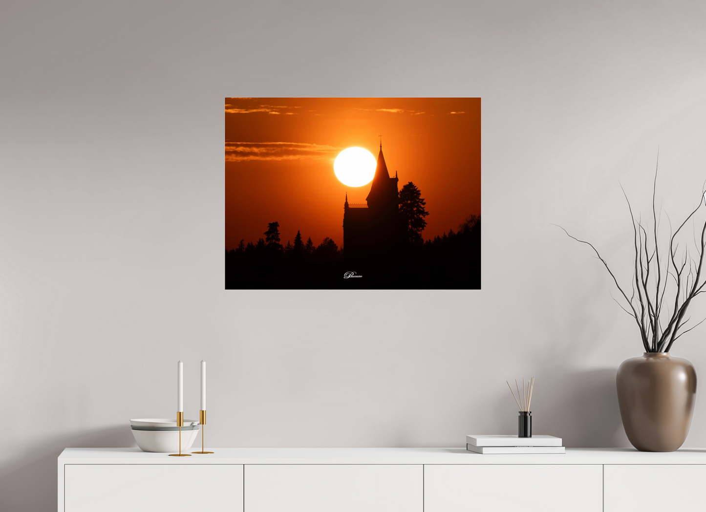80 x 60 cm, Acryl The castle of Kappelrodeck during sunset