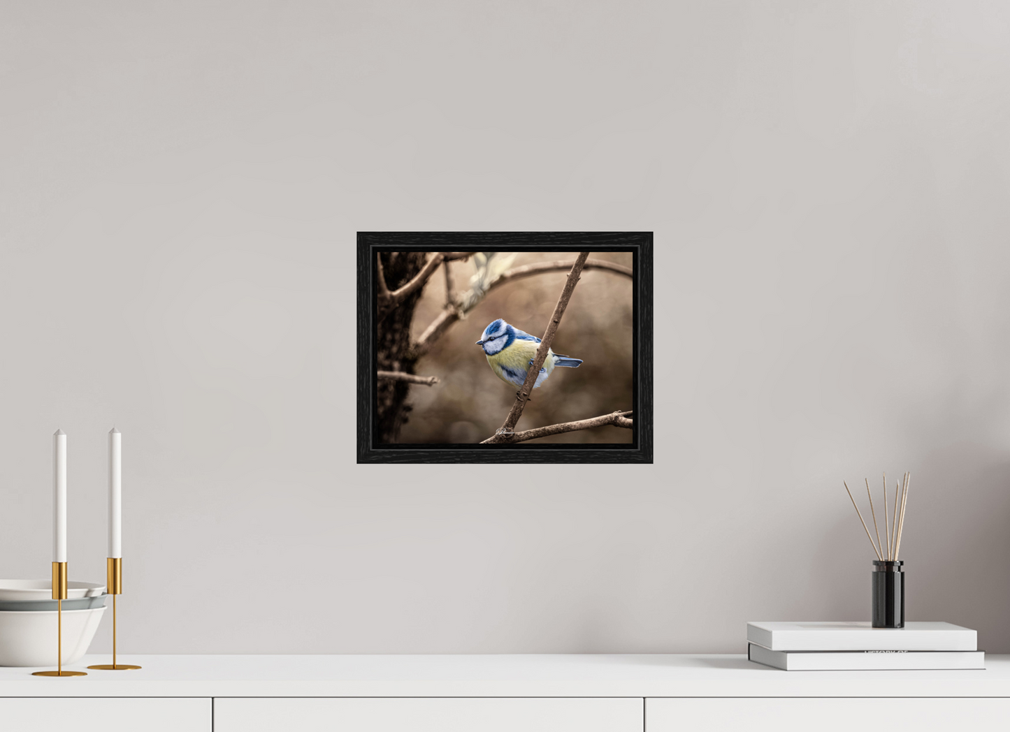 28 x 21 cm, Floater Frame Blue tit