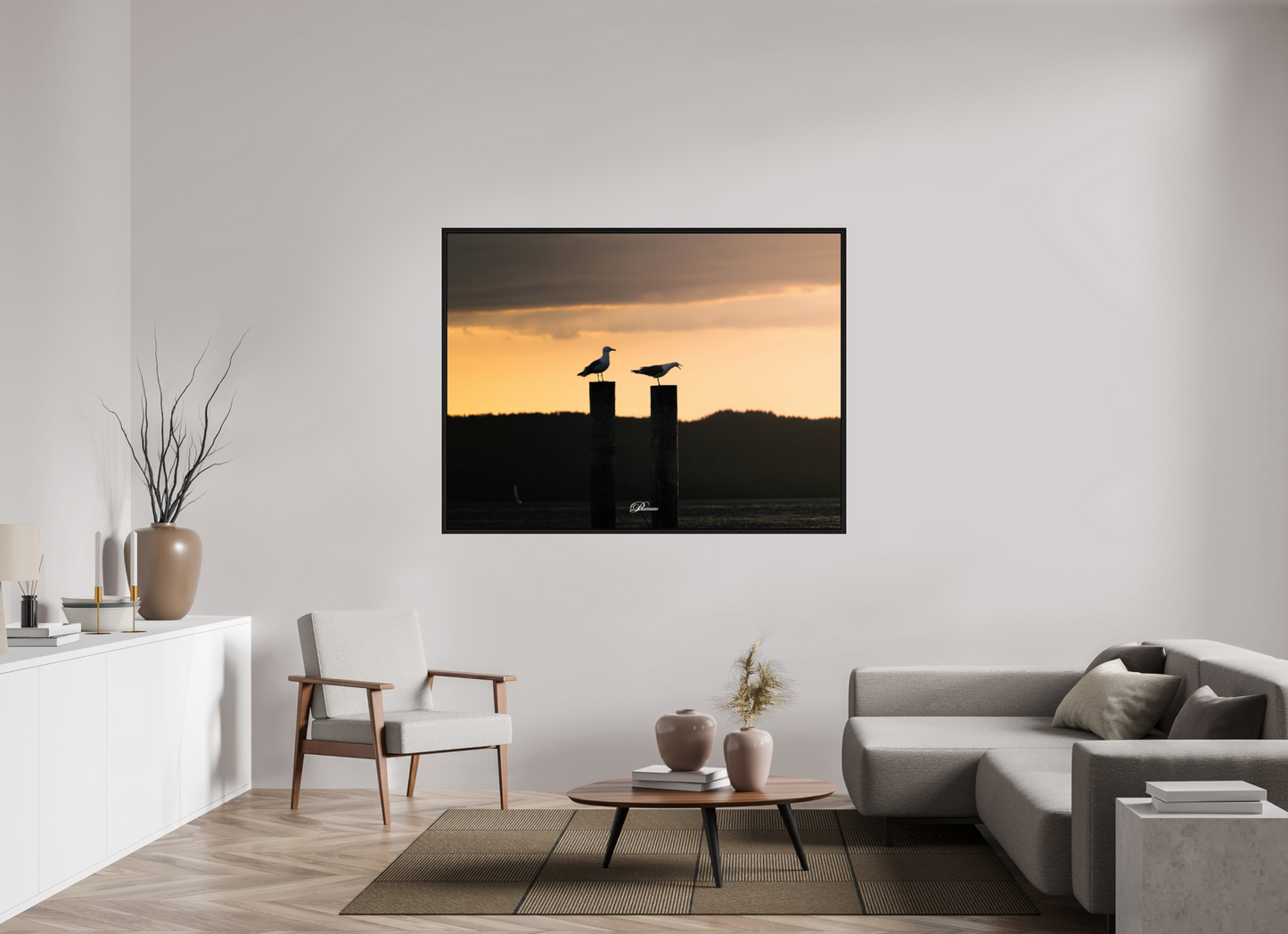 160 x 120 cm, Floater Frame Evening call