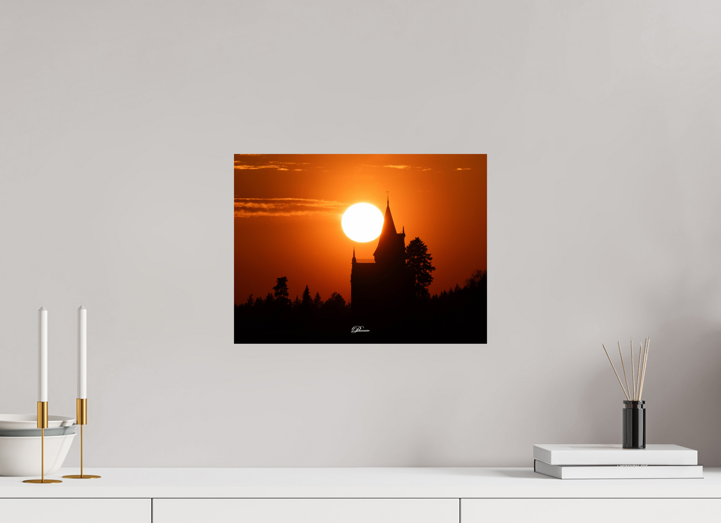 40 x 30 cm, Standard print The castle of Kappelrodeck during sunset