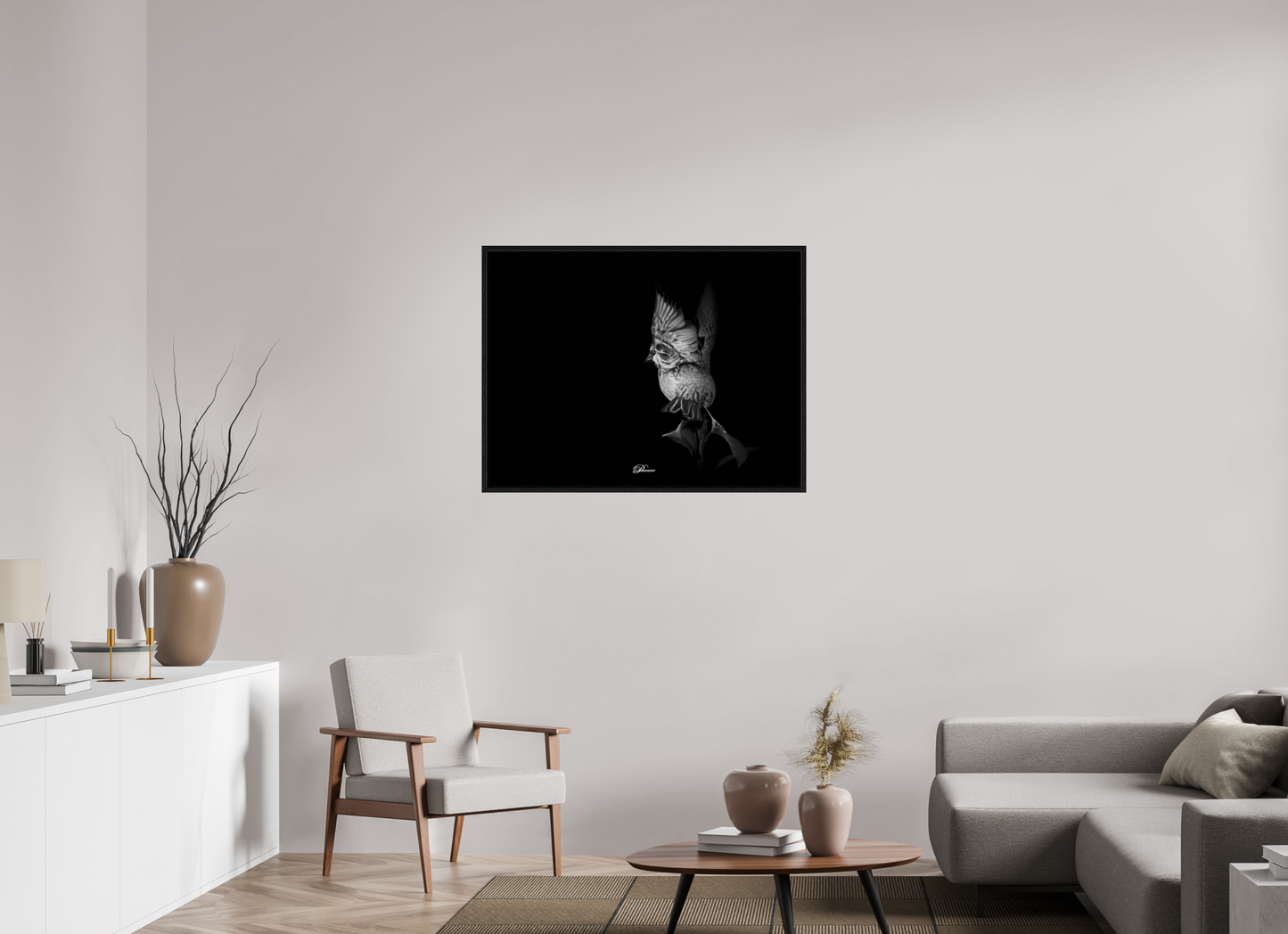 100 x 75 cm, Floater Frame Angel on earth