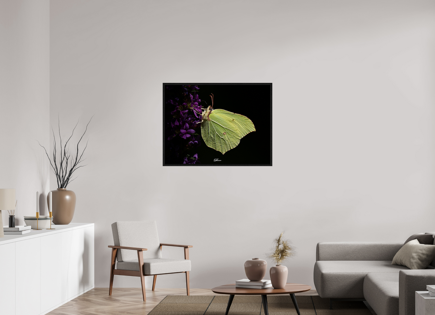 100 x 75 cm, Floater Frame Common brimstone