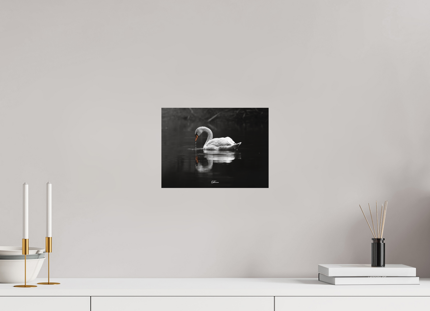 28 x 21 cm, Aluminum Mute swan