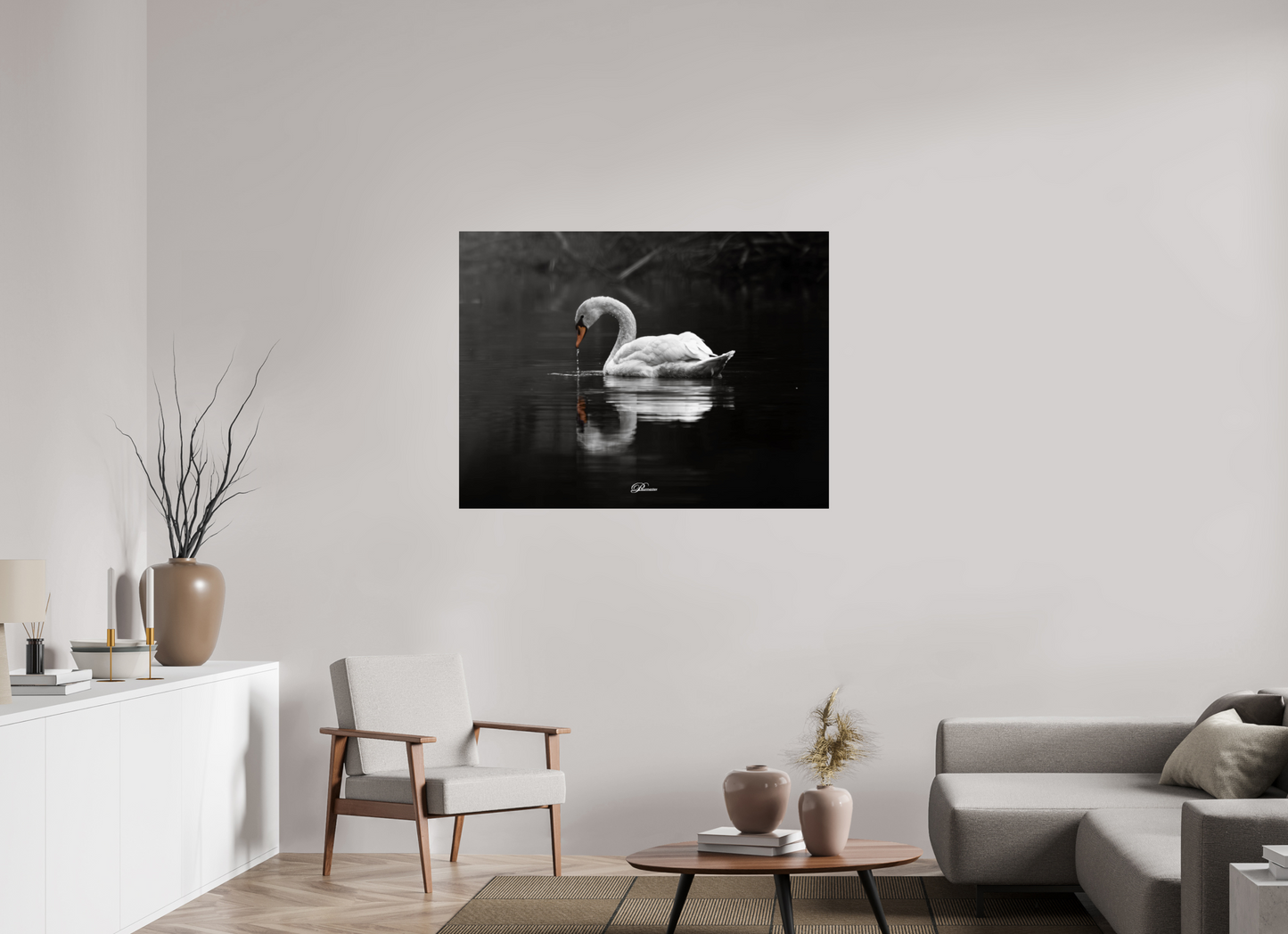 120 x 90 cm, Standard print Mute swan