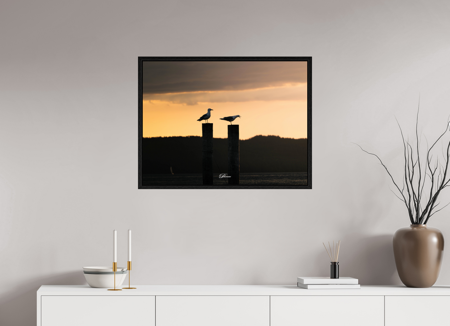 80 x 60 cm, Floater Frame Evening call