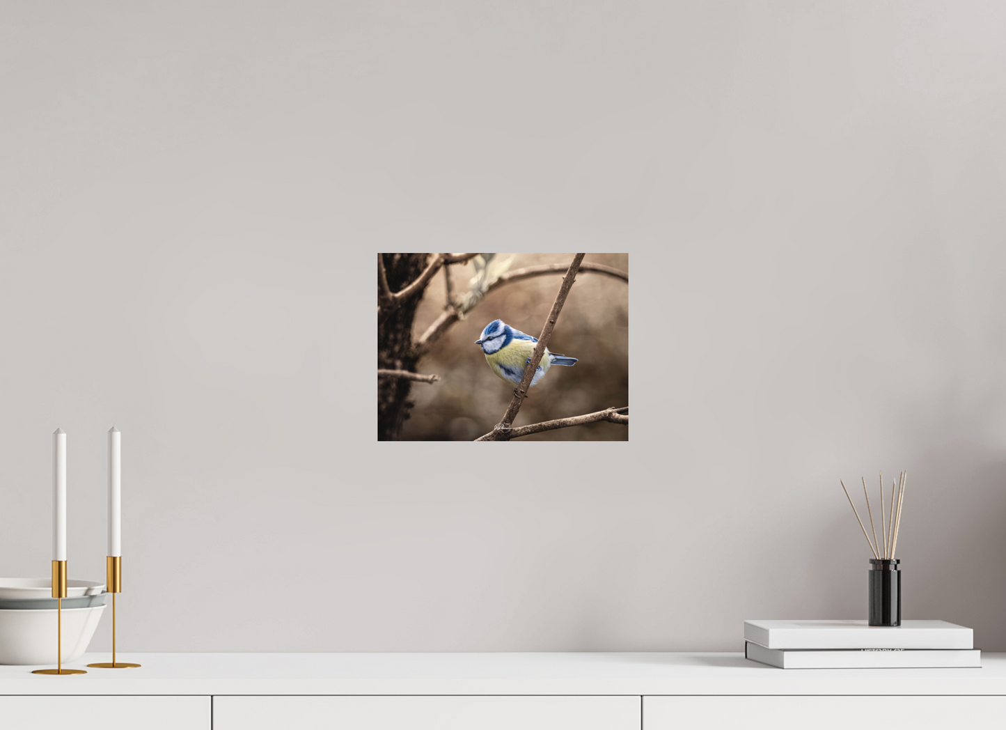 28 x 21 cm, Aluminum Blue tit