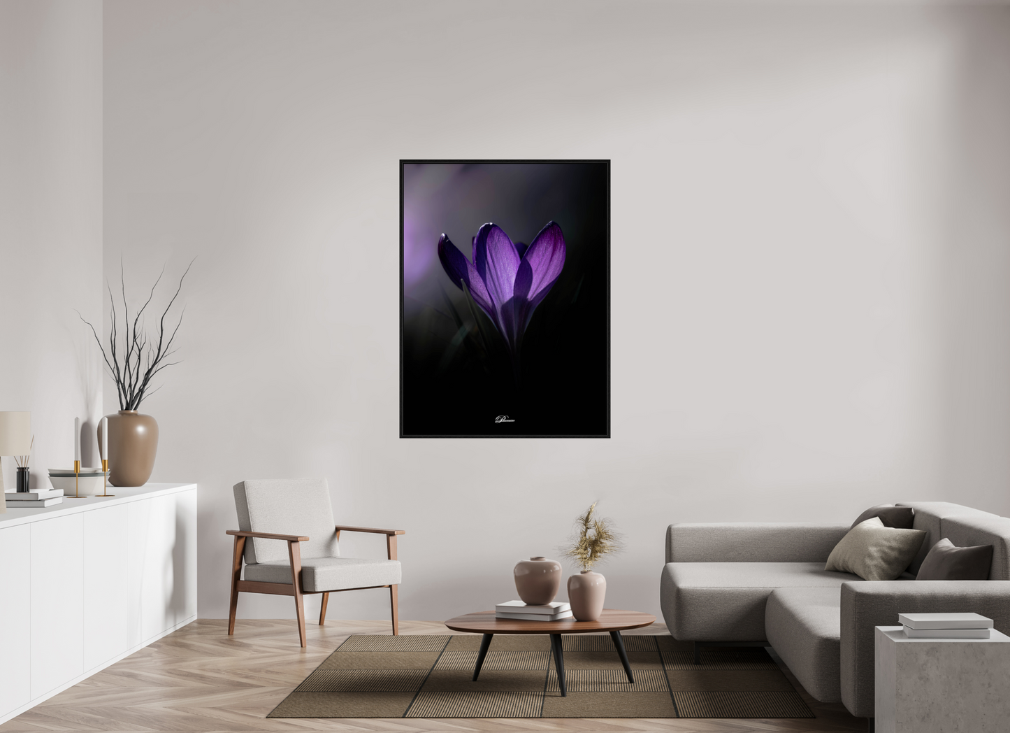 105 x 140 cm, Floater Frame Purple crocus