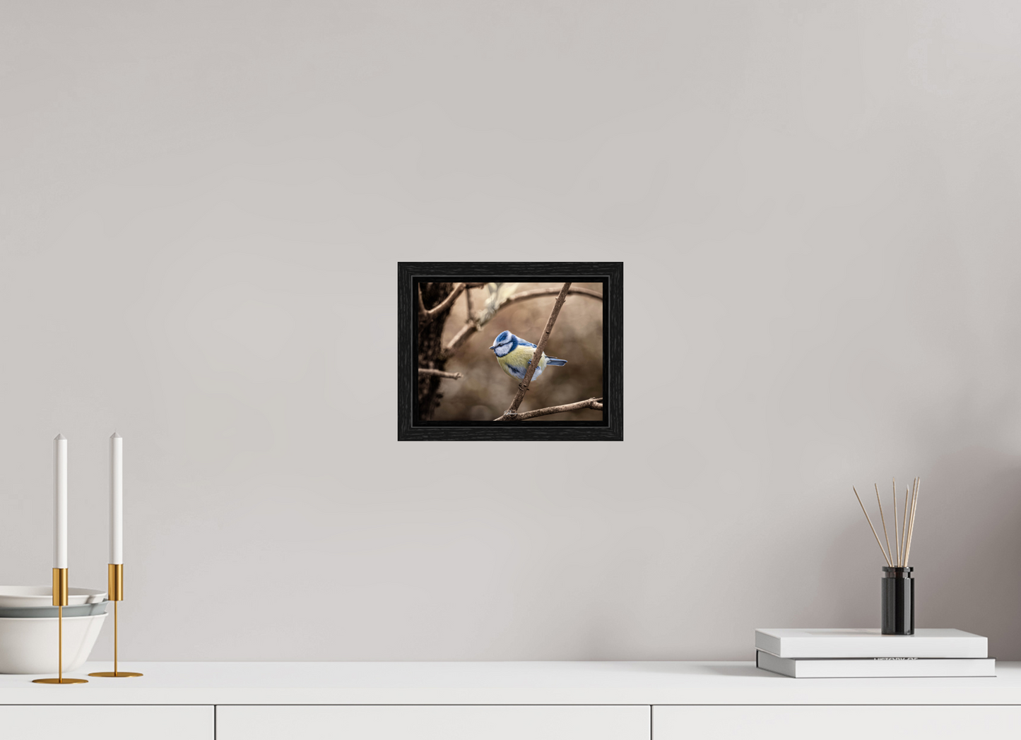 20 x 15 cm, Floater Frame Blue tit
