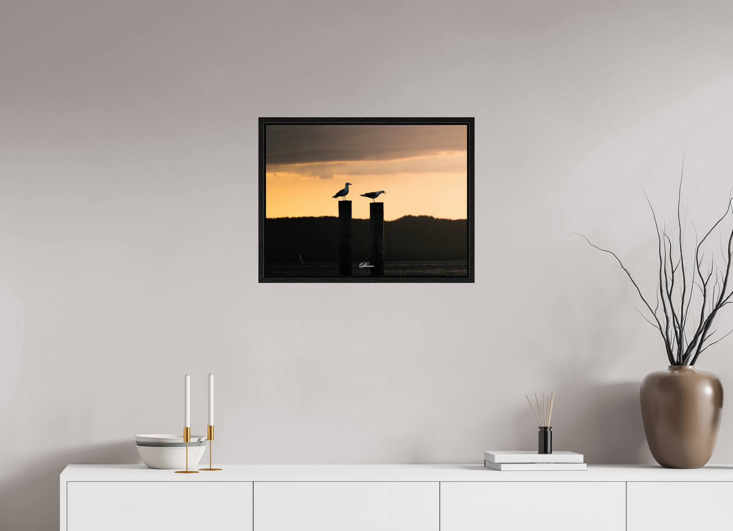 60 x 45 cm, Floater Frame Evening call