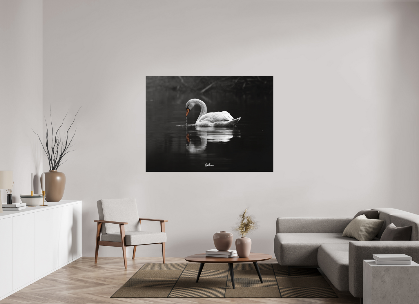 160 x 120 cm, Aluminum Mute swan