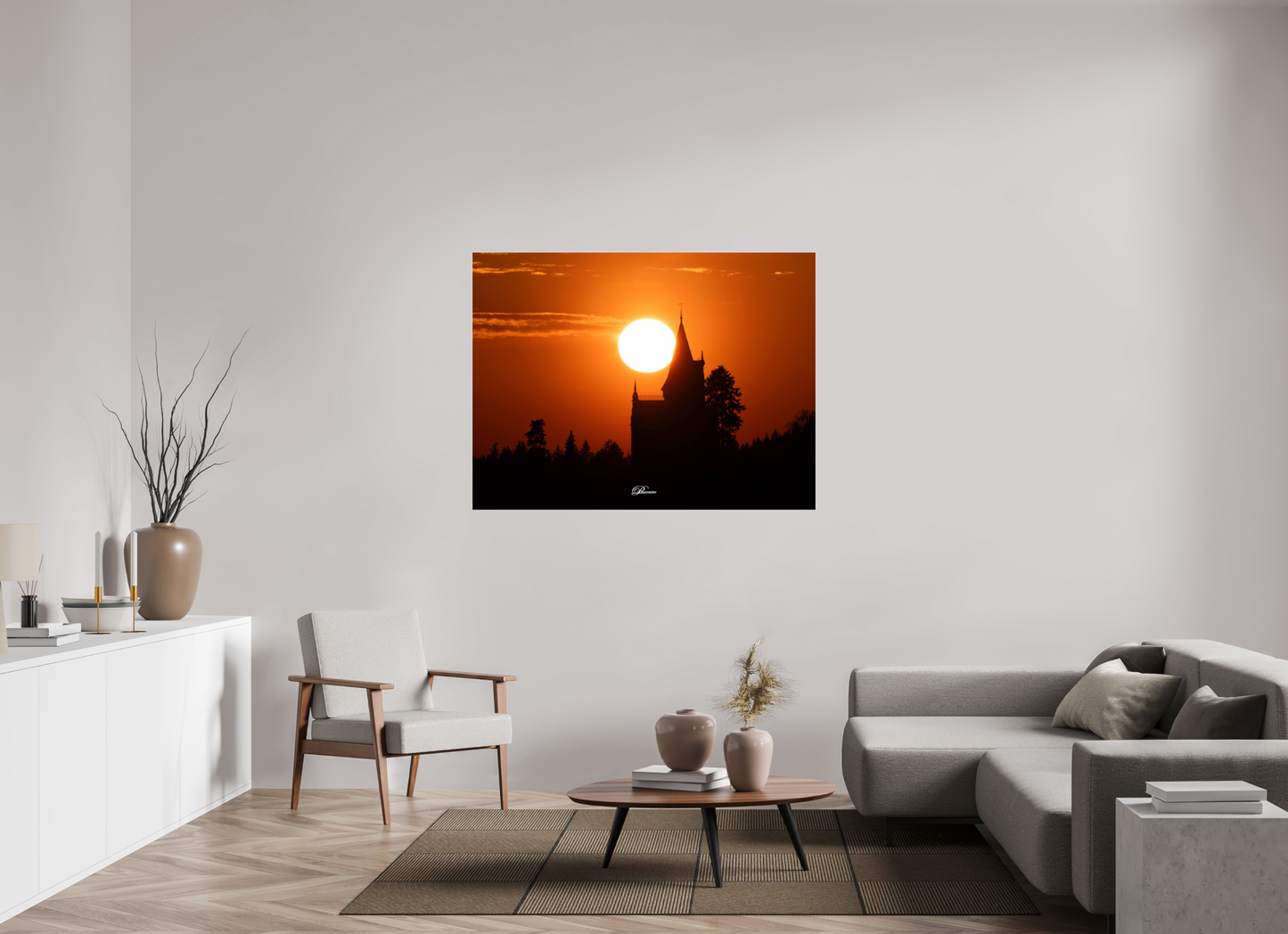 140 x 105 cm, Acryl The castle of Kappelrodeck during sunset