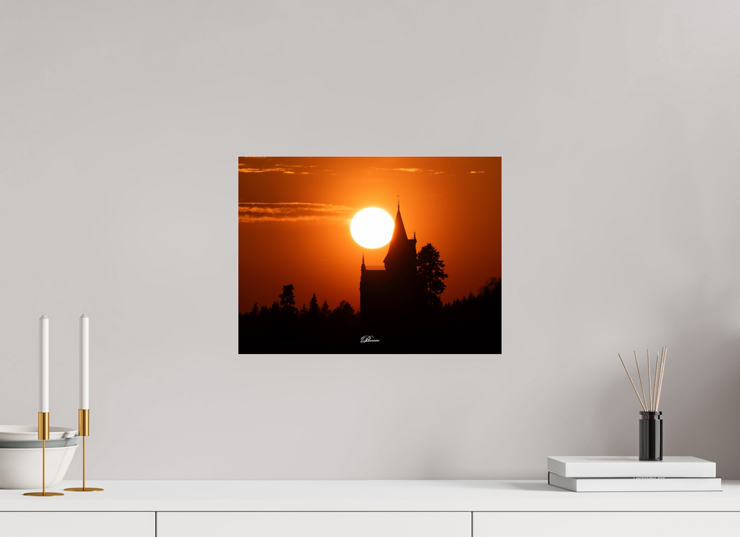 40 x 30 cm, Acryl The castle of Kappelrodeck during sunset