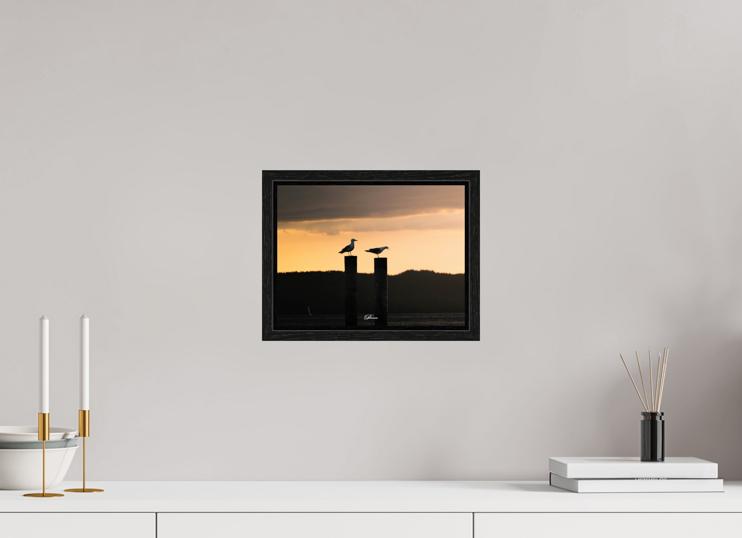 28 x 21 cm, Floater Frame Evening call
