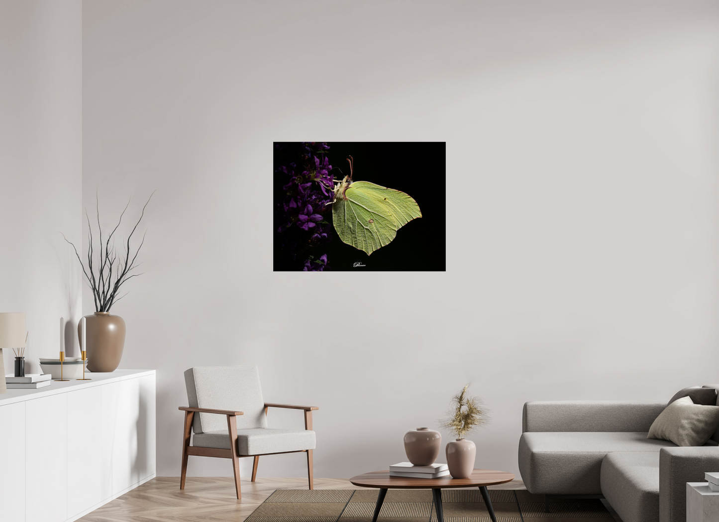 100 x 75 cm, Photo Print Under Acrylic Glass Common brimstone