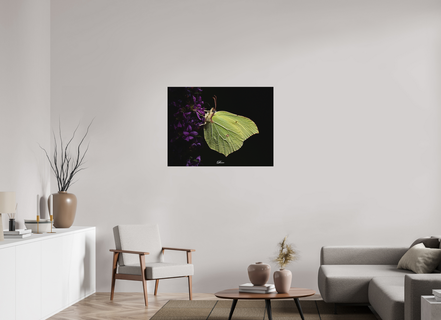 100 x 75 cm, Aluminum Common brimstone